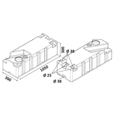 
Réservoir eaux usées avec broyeur 12 V 91 l 
