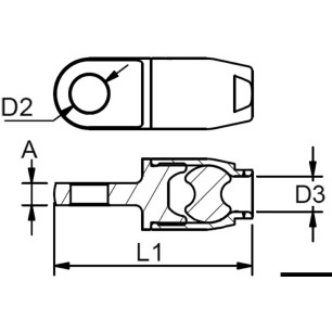 
Terminal  œil gréement textile Ø 4 mm 
