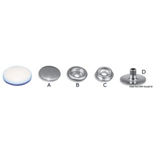 
Boutons pression A+B inox et nylon blanc 
