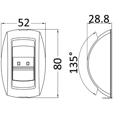 Feux de navigation compacts + boîtier polycarbonate blanc Ref 11.033.04