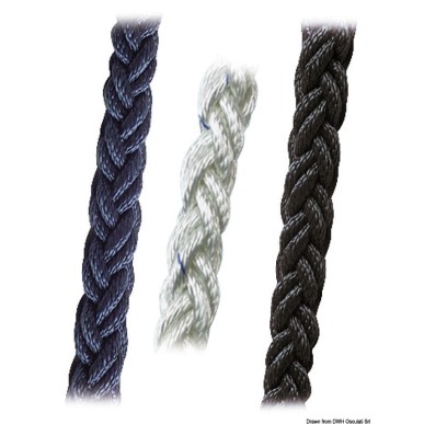 
Tresse polyester Square Line noir 14 mm 
