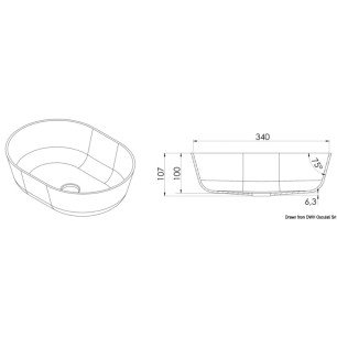 
Evier  poser semi oval Ocritech blanc 350x260 mm 
