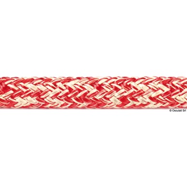 Double tresse Kevlar+ polyester jaune-gris 6 mm  Ref 06.411.06GR