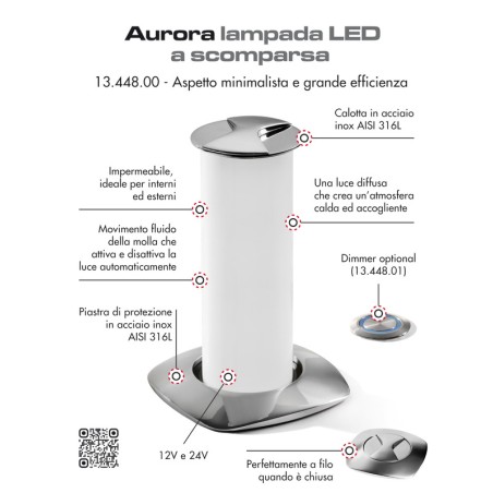 
Lampe de table LED rétractable Aurora 

