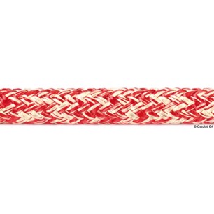 
Double tresse Kevlar et polyester jaune-gris 8 mm 
