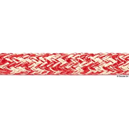 
Double tresse Kevlar et polyester jaune-gris 8 mm 
