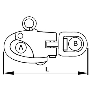 
Mousqueton double articol. p. spi AISI 316 82 mm 
