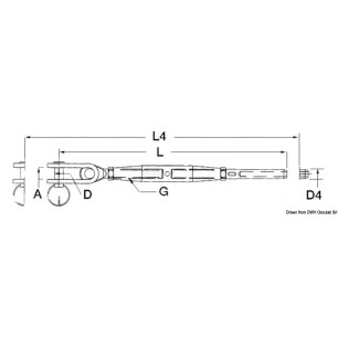 
Ridoir avec chapes articulée AISI 316 12 mm 
