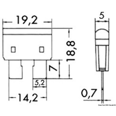 Fusibles fiche standard + LED témoin| EAN 8033137085499 Ref 14.003.10