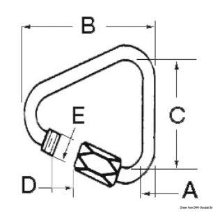 
Mousqueton Delta inox avec ouverture  vis 4,5 mm 
