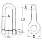
Manille longue AISI 316 8 mm 
