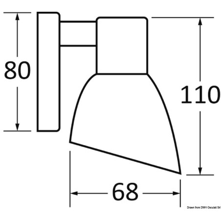 
Spot halogène Batsystem Opal II ABS chromée 

