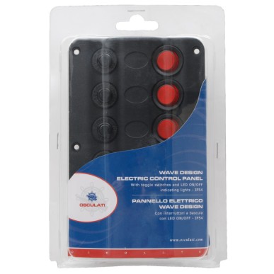 Tableau électrique Wave Design + interrupteurs bascule LED| EAN 8033137035418 Ref 14.104.01