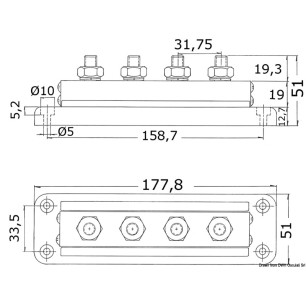 
Barrette support Bus-Bar 4 x 10 mm 
