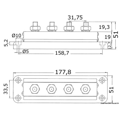 
Barrette support Bus-Bar 4 x 10 mm 
