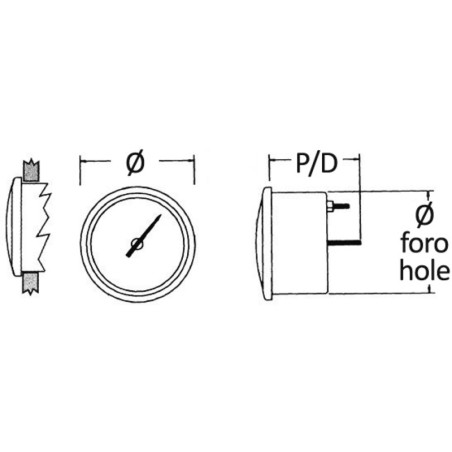 
Indicateur de vitesse Pitot 0-65 MPH blanc/polie 
