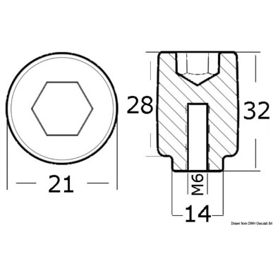 Anode cylindre aluminium 80/225 HP | EAN 8033137137433 Ref 43.260.20