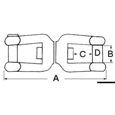 
Emerillon man-man pivot  ras AISI 316 6 mm 

