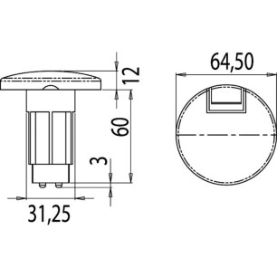 
Base 63*64*31 mm pour 13.440.01/03 
