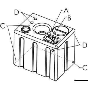 
Réservoir horizontale rigide modu.eau potable 172l 
