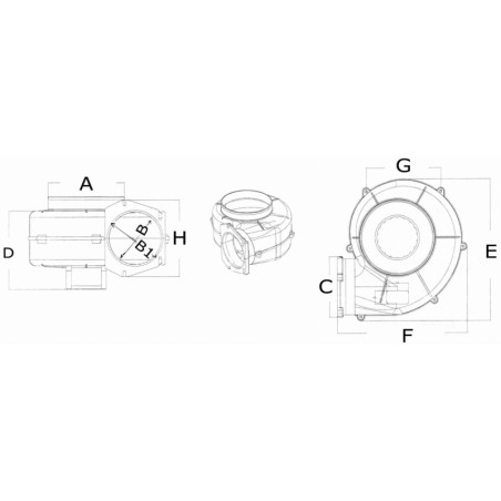 
Aspirateur centrifuge  paroi 24 V 11 A 
