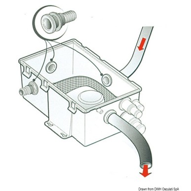 Collecteur eaux usées + pompe Attwood 24V 41l/m | EAN 8033137010538 Ref 16.413.75