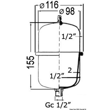 Vase d'expansion p. autoclaves+ chauffeau 1 l | EAN 8033137020261 Ref 16.126.01