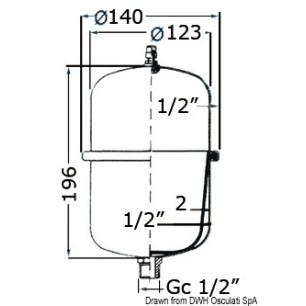 
Vase d'expansion p. autoclaves et chauffeau 2 l 
