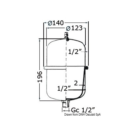 
Vase d'expansion p. autoclaves et chauffeau 2 l 

