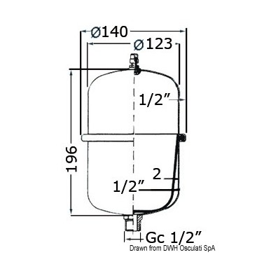 
Vase d'expansion p. autoclaves et chauffeau 2 l 
