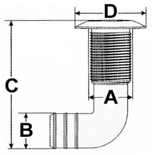
Passe-coque avec coude 90° 1"1/2 

