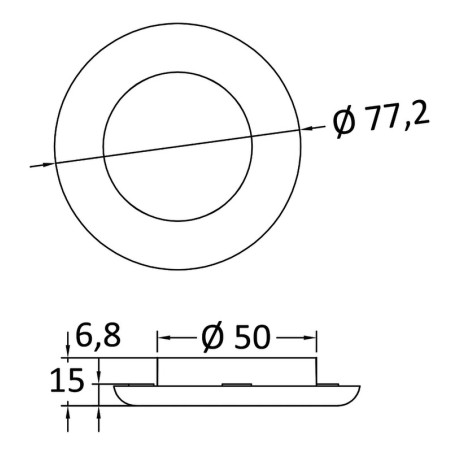 
Plafonnier LED  encastrement SOLE chromée switch 
