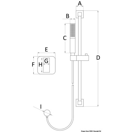 
Loquet douche Square avec robinet 
