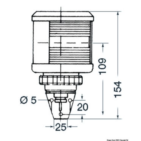 
Feu navigation DHR étrier  paroir blanc proue 25W 
