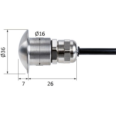 
Lumière courtoisie LED blanc corps acier inoxydable poli miroir 
