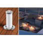 
Lampe de table  LED Aurora escamotable lunette rond inox 
