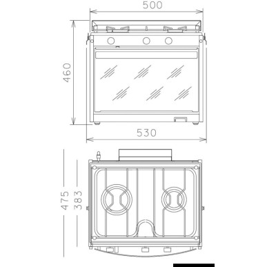 CuisinièreTECHIMPEX Marinertwo 2 feux + four | EAN 8033137154218 Ref 50.370.00