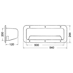 
Poche latérale ABS blanc 540 x 244 x 120 mm 
