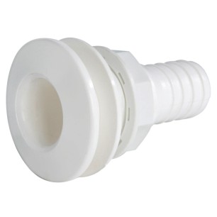 
Passe-coque plastique blanc avec embout 2" 
