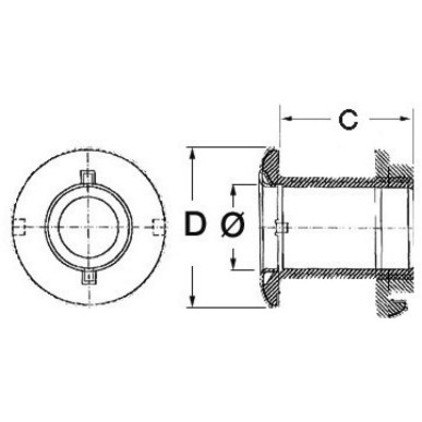 
Passe-coque AISI 316 polis miroir 2"1/2 

