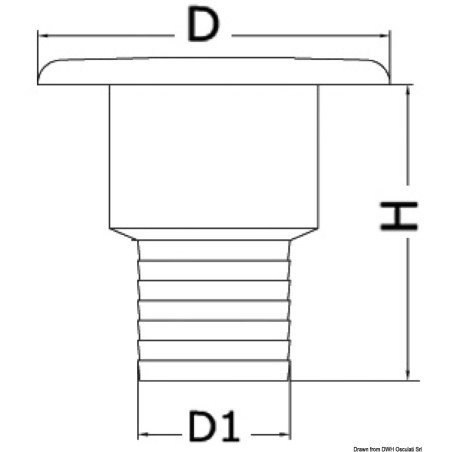 
Bouchon nable en laiton chromé droit FUEL 38 mm 
