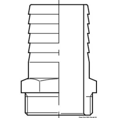 
Embout mâle en bronze GUIDI 1"1/2 x 38 mm 
