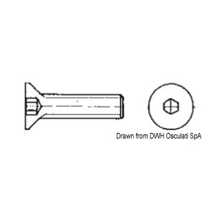 Vis tête conique six pans 6x60 AISI 316 316.7991/6X60| EAN 8033137180859 Ref A4-7991-06X060