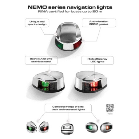
Feux navigation LED NEMO -gauche+droit 112,5° Bulk montage horizontal
