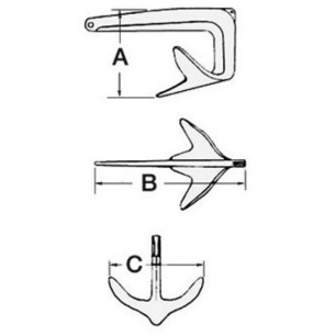 
Ancre Trefoil AISI 316 2,5 kg 
