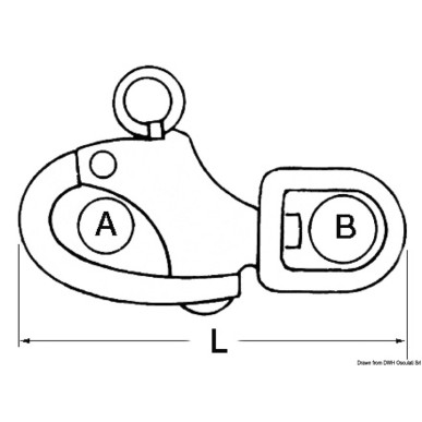 
Mousqueton pour spi œil pivotant AISI 316 87 mm 
