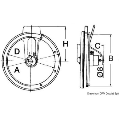
Hublot tournant EIWA 24 V passage 300 mm 
