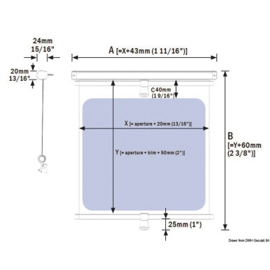 
Rideau  anrouler Oceanair 460 x 320 mm Boîtier du rouleau blanc
