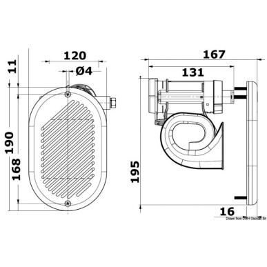 Avertisseur électropneumat. HURRICANE chromé 12 V | EAN 8022278605321 Ref 21.455.12