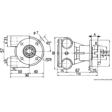 Pompe type NAUCO ST140/141, bride, application directe sur le moteur| EAN 8033137094224 Ref 16.039.00